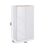Modernform Cabinet Gloss White 24" W X 42" H X 12" D Double Door Wall Cabinet