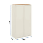 Modernform Cabinet Slim Dove White 24" W X 42" H X 12" D Double Door Wall Cabinet