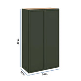 Modernform Cabinet Slim Sage Green 24" W X 42" H X 12" D Double Door Wall Cabinet