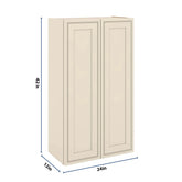 J&K Pearl Glazed H9 Double Door Wall Cabinet - 24" W x 42" H