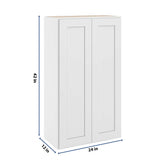 CNC Luxor 5-Piece White 24" W X 42" H Double Door Wall Cabinet