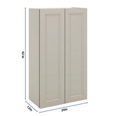 J&K Pebble B6 Double Door Wall Cabinet - 24" W x 42" H