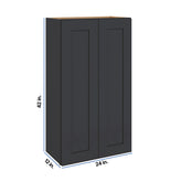 Modernform Cabinet Onyx Black Shaker 24" W X 42" H X 12" D Double Door Wall Cabinet