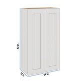 Modernform Cabinet White Shaker 24" W X 42" H X 12" D Double Door Wall Cabinet