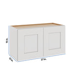 Modernform Cabinet White Shaker 27" W X 15" H X 12" D Double Door Wall Cabinet