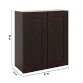 J&K Java Coffee S1 Double Door Wall Cabinet - 27" W x 30" H