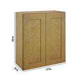 Modernform Cabinet Natural Shaker 27" W X 30" H X 12" D Double Door Wall Cabinet