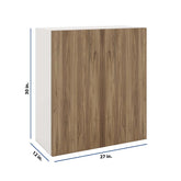 Modernform Cabinet Walnut 27" W X 30" H X 12" D Double Door Wall Cabinet