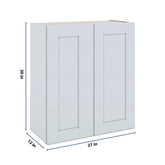 J&K White Shaker S8 Double Door Wall Cabinet - 27" W x 30" H