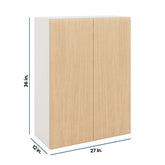 Modernform Cabinet Natural Oak 27" W X 36" H X 12" D Double Door Wall Cabinet