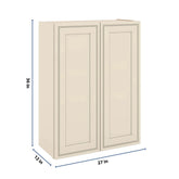 J&K Pearl Glazed H9 Double Door Wall Cabinet - 27" W x 36" H