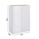 Modernform Cabinet Gloss White 27" W X 36" H X 12" D Double Door Wall Cabinet
