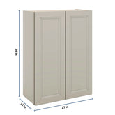 J&K Pebble B6 Double Door Wall Cabinet - 27" W x 36" H