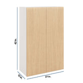 Modernform Cabinet Natural Oak 27" W X 42" H X 12" D Double Door Wall Cabinet