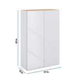 Modernform Cabinet Gloss White 27" W X 42" H X 12" D Double Door Wall Cabinet