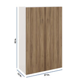 Modernform Cabinet Walnut 27" W X 42" H X 12" D Double Door Wall Cabinet