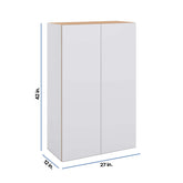 Modernform Cabinet Matte White 27" W X 42" H X 12" D Double Door Wall Cabinet