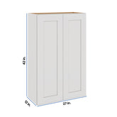 Modernform Cabinet White Shaker 27" W X 42" H X 12" D Double Door Wall Cabinet
