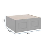J&K Castle Grey S5 Refrigerator Wall Cabinet - 30" W x 12" H x 27" D