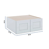 J&K White Shaker S8 Refrigerator Wall Cabinet - 30" W x 12" H x 27" D