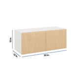 Modernform Cabinet Natural Oak 30" W X 12" H X 12" D Double Door Wall Cabinet