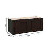 J&K Espresso K8 Double Door Wall Cabinet - 30" W x 12" H