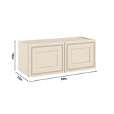 J&K Pearl Glazed H9 Double Door Wall Cabinet - 30" W x 12" H