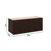 J&K Java Coffee S1 Double Door Wall Cabinet - 30" W x 12" H