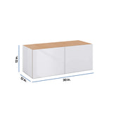Modernform Cabinet Gloss White 30" W X 12" H X 12" D Double Door Wall Cabinet