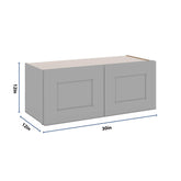 J&K Castle Grey S5 Double Door Wall Cabinet - 30" W x 12" H