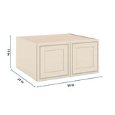 J&K Pearl Glazed H9 Refrigerator Wall Cabinet - 30" W x 15" H x 27" D