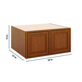 J&K Mocha Glazed K10 Refrigerator Wall Cabinet - 30" W x 15" H x 27" D