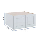 J&K White Shaker S8 Refrigerator Wall Cabinet - 30" W x 15" H x 27" D