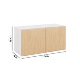 Modernform Cabinet Natural Oak 30" W X 15" H X 12" D Double Door Wall Cabinet