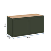 Modernform Cabinet Slim Sage Green 30" W X 15" H X 12" D Double Door Wall Cabinet