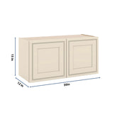 J&K Pearl Glazed H9 Double Door Wall Cabinet - 30" W x 15" H