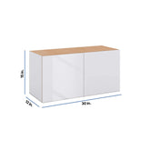 Modernform Cabinet Gloss White 30" W X 15" H X 12" D Double Door Wall Cabinet