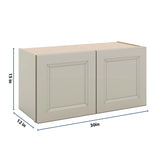 J&K Pebble B6 Double Door Wall Cabinet - 30" W x 15" H