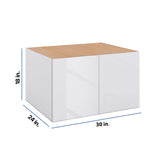 Modernform Cabinet Gloss White 30" W X 18" H X 24" D Double Door Wall Cabinet