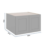 J&K Castle Grey S5 Refrigerator Wall Cabinet - 30" W x 18" H x 27" D