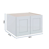 J&K White Shaker S8 Refrigerator Wall Cabinet - 30" W x 18" H x 27" D