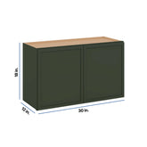 Modernform Cabinet Slim Sage Green 30" W X 18" H X 12" D Double Door Wall Cabinet