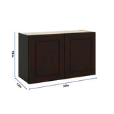 J&K Espresso K8 Double Door Wall Cabinet - 30" W x 18" H