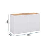 Modernform Cabinet Matte White 30" W X 18" H X 12" D Double Door Wall Cabinet