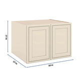 J&K Pearl Glazed H9 Refrigerator Wall Cabinet - 30" W x 21" H x 27" D