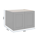 J&K Castle Grey S5 Refrigerator Wall Cabinet - 30" W x 21" H x 27" D