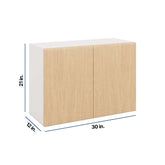 Modernform Cabinet Natural Oak 30" W X 21" H X 12" D Double Door Wall Cabinet