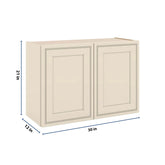 J&K Pearl Glazed H9 Double Door Wall Cabinet - 30" W x 21" H