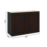 J&K Espresso K8 Double Door Wall Cabinet - 30" W x 21" H
