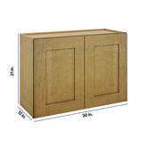 Modernform Cabinet Natural Shaker 30" W X 21" H X 12" D Double Door Wall Cabinet